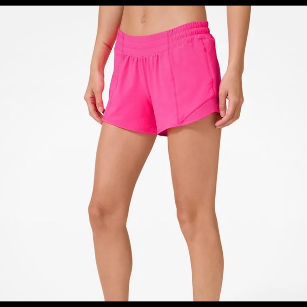 Limited Edition Pink Lululemon Hotty Hot Shorts.